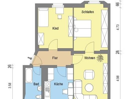 Wohnung zur Miete 849 € 3 Zimmer 68,4 m² 2. Geschoss frei ab 31.10.2026 Friedrich-List-Straße 41 Johannisthal Berlin 12487