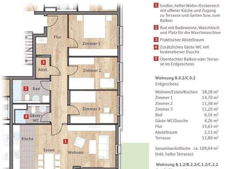 Wohnung zur Miete 1.426 € 4 Zimmer 109,6 m² frei ab 01.05.2026 Müllheim 79379