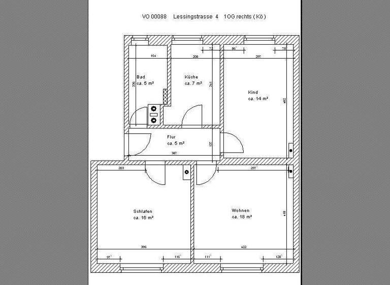 Wohnung zur Miete 360 € 3 Zimmer 65,6 m² 1. Geschoss frei ab sofort Lessingstraße 4 Schönebeck Schönebeck (Elbe) 39218