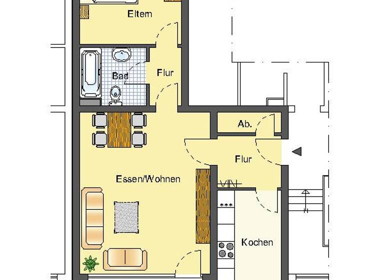 Wohnung zur Miete 549 € 2 Zimmer 63,7 m² 2. Geschoss frei ab 17.04.2026 Am Hammbach 4 Holsterhausen Dorsten 46284
