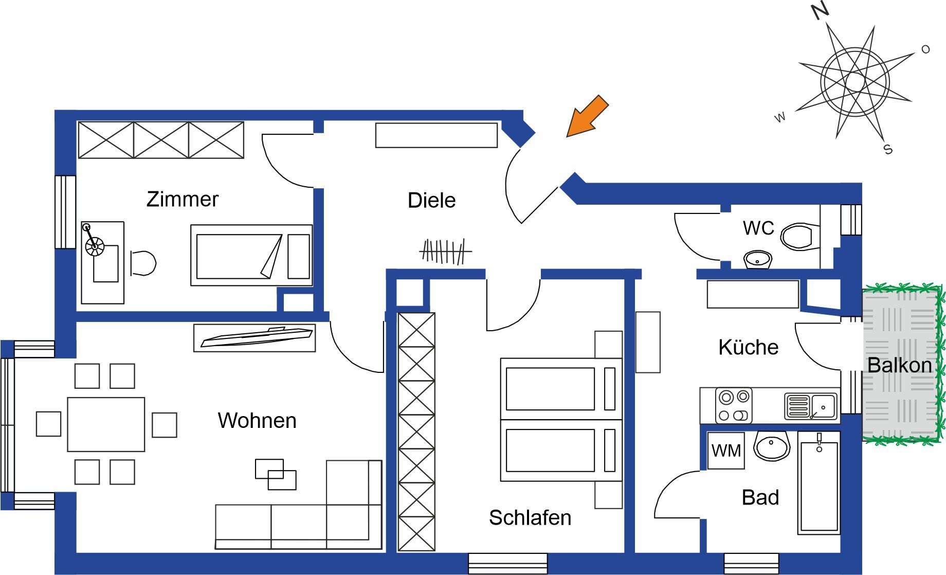 Wohnung zum Kauf 380.000 € 3 Zimmer 80 m²<br/>Wohnfläche 3.<br/>Geschoss Stöckach Stuttgart Stuttgart-Ost 70190