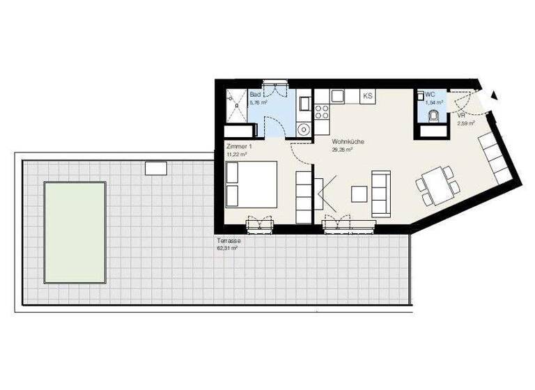 Wohnung zur Miete 883 € 2 Zimmer 50,4 m² frei ab sofort Wien, Simmering 1110