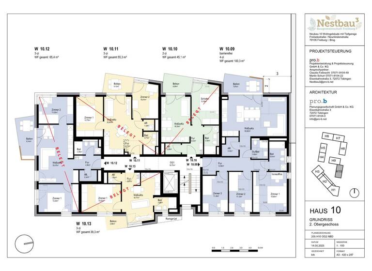 Wohnung zum Kauf provisionsfrei 634.500 € 4 Zimmer 100,3 m²<br/>Wohnfläche 2.<br/>Geschoss ab sofort<br/>Verfügbarkeit Freiladestraße 14 Brühl Freiburg im Breisgau 79106