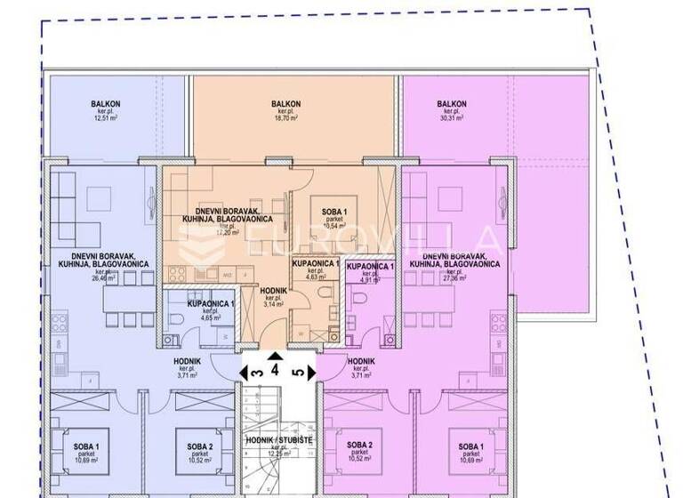 Wohnung zum Kauf 224.400 € 2 Zimmer 63 m² 1. Geschoss Povljana Povljana