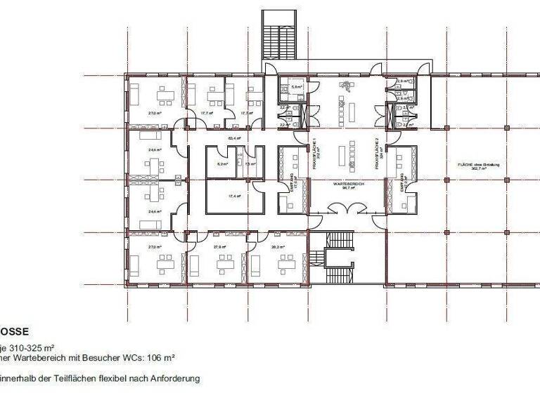 Büro zur Miete - Erstbezug 350 m² Bürofläche teilbar von 150 m² bis 300 m² Margetshöchheim 97276