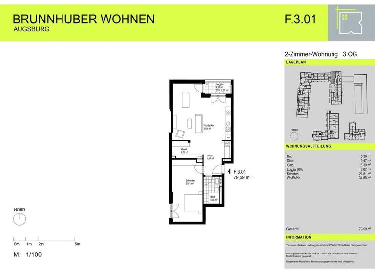 Wohnung zur Miete 1.082 € 2 Zimmer 79,6 m² frei ab sofort Oberhausen Augsburg 86154