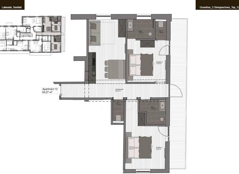 Studio zum Kauf 484.000 € 3 Zimmer 64 m² 2. Geschoss Seefeld in Tirol 6100