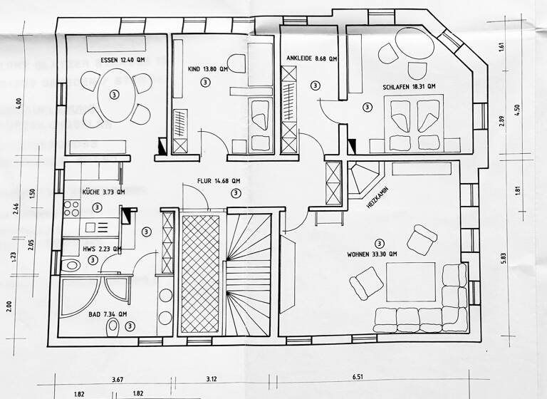 Wohnung zum Kauf 377.000 € 5 Zimmer 115 m²<br/>Wohnfläche 2.<br/>Geschoss ab sofort<br/>Verfügbarkeit Striesen-West Dresden 01309