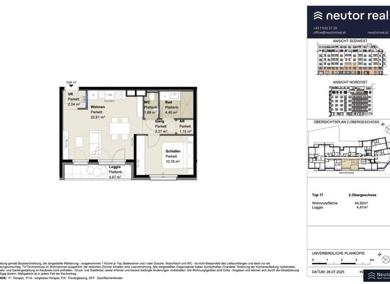 Wohnung zur Miete - Erstbezug 778 € 2 Zimmer 49,4 m² 2. Geschoss frei ab 01.05.2026 Grillgasse Wien 1110