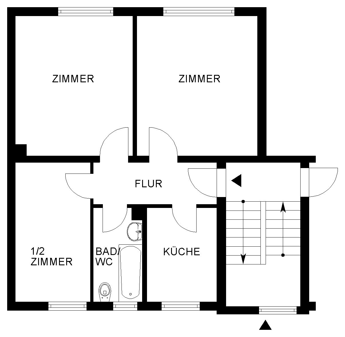 Wohnung zur Miete 374 € 3 Zimmer 52,3 m²<br/>Wohnfläche 1.<br/>Geschoss ab sofort<br/>Verfügbarkeit Saarstr. 34 Hohenstein Wolfsburg 38440