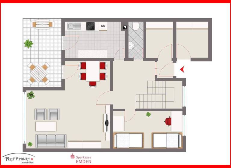 Reihenmittelhaus zum Kauf 197.000 € 5 Zimmer 110 m² 284 m² Grundstück Wolthusen Emden 26725