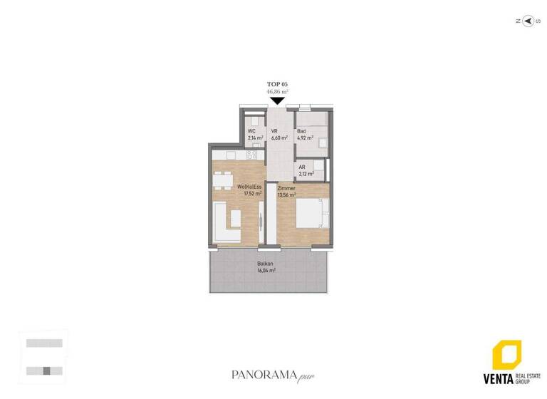 Wohnung zum Kauf 274.649 € 2 Zimmer 48,9 m² 1. Geschoss Waltendorfer Hauptstraße 54a Waltendorf Graz 8010