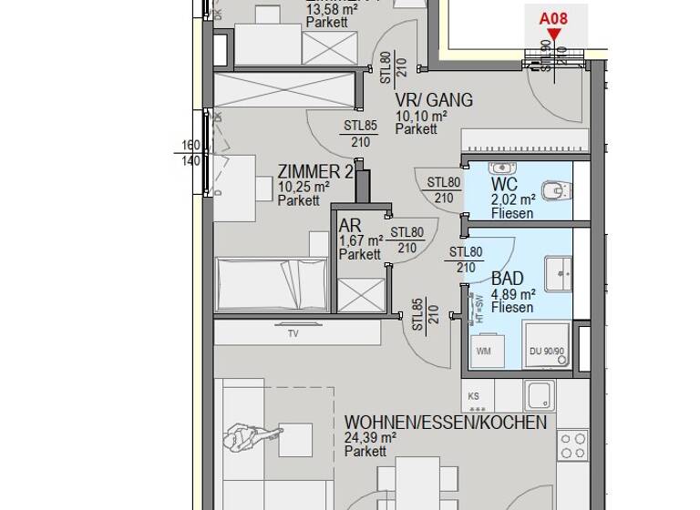Wohnung zum Kauf - Erstbezug 509.100 € 3 Zimmer 67,4 m² 2. Geschoss Waltendorf Graz 8010
