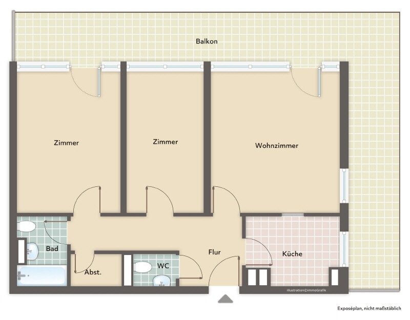 Wohnung zum Kauf 378.000 € 3 Zimmer 77,5 m²<br/>Wohnfläche 5.<br/>Geschoss Rodenkirchen Köln 50996