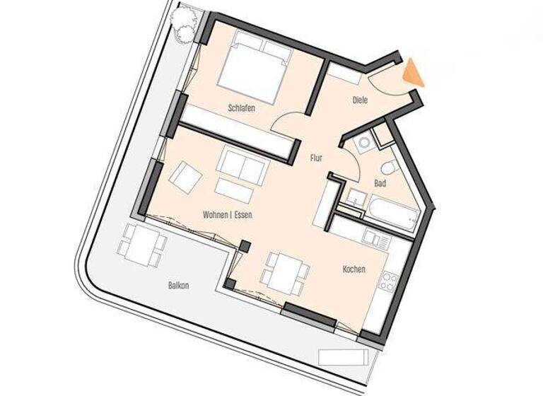 Penthouse zum Kauf - Erstbezug provisionsfrei 694.600 € 2 Zimmer 75,2 m² 5. Geschoss Kalbach-Riedberg Frankfurt am Main 60438