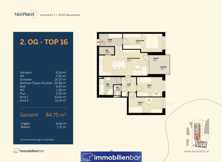 Wohnung zum Kauf - Erstbezug 360.188 € 4 Zimmer 84,8 m² 2. Geschoss Neumarkt im Hausruckkreis 4720