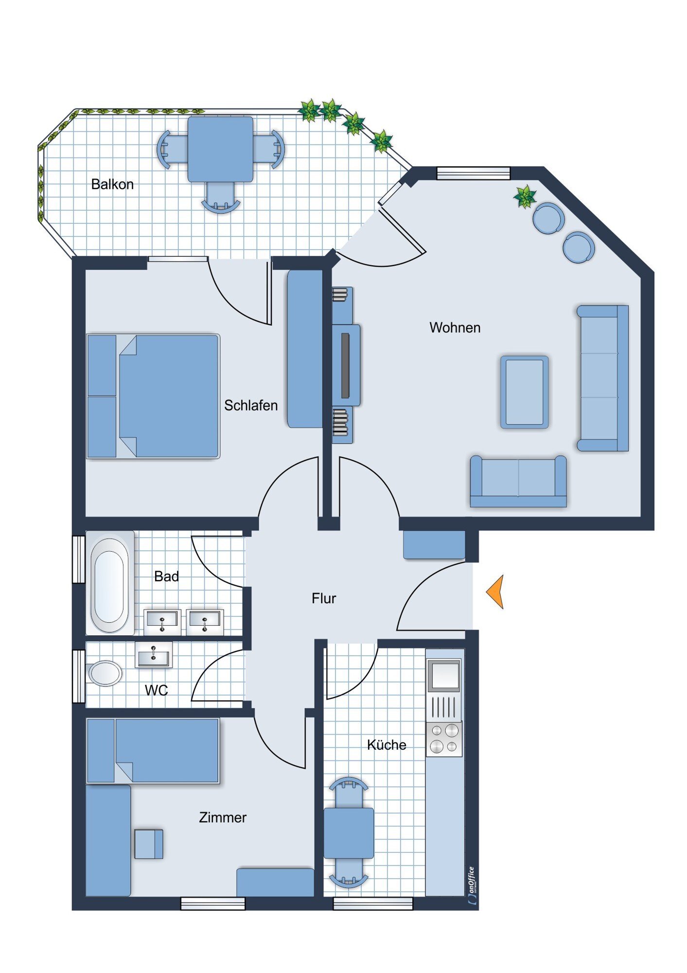 Wohnung zum Kauf 235.000 € 3 Zimmer 66 m²<br/>Wohnfläche Volkspark Reutlingen 72762