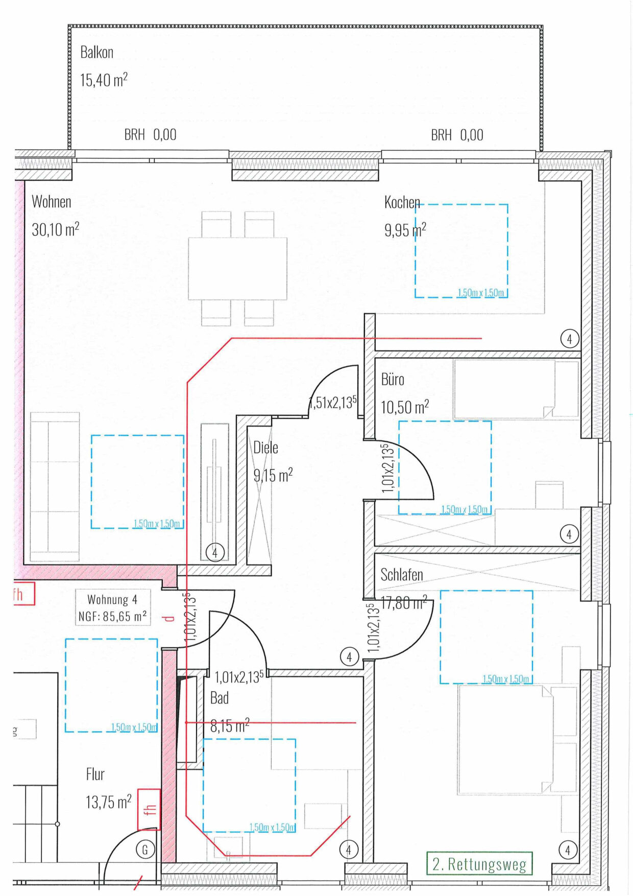 Wohnung zur Miete 1.125 € 3 Zimmer 93,4 m²<br/>Wohnfläche ab sofort<br/>Verfügbarkeit Eschendorf - Süd Rheine / Eschendorf 48429