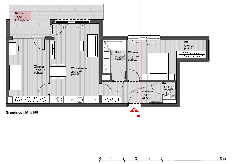 Wohnung zur Miete 1.372 € 3 Zimmer 70,5 m²<br/>Wohnfläche 2.<br/>Geschoss 01.02.2025<br/>Verfügbarkeit Sankt-Johann-Gasse Wien 1050