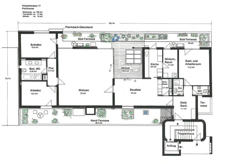 Penthouse zur Miete 2.250 € 4 Zimmer 200 m²<br/>Wohnfläche Dachgeschoss, 4.<br/>Geschoss 01.07.2025<br/>Verfügbarkeit Hilpertstraße 17 Rathenau Erlangen 91052