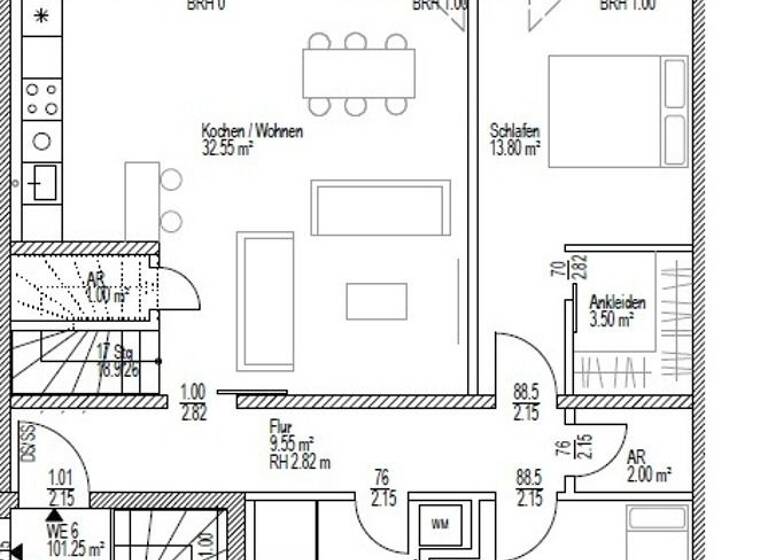 Wohnung zur Miete 1.316 € 3 Zimmer 101,3 m² 2. Geschoss frei ab sofort Apoldaer Straße 17 Diemitz Halle 06116