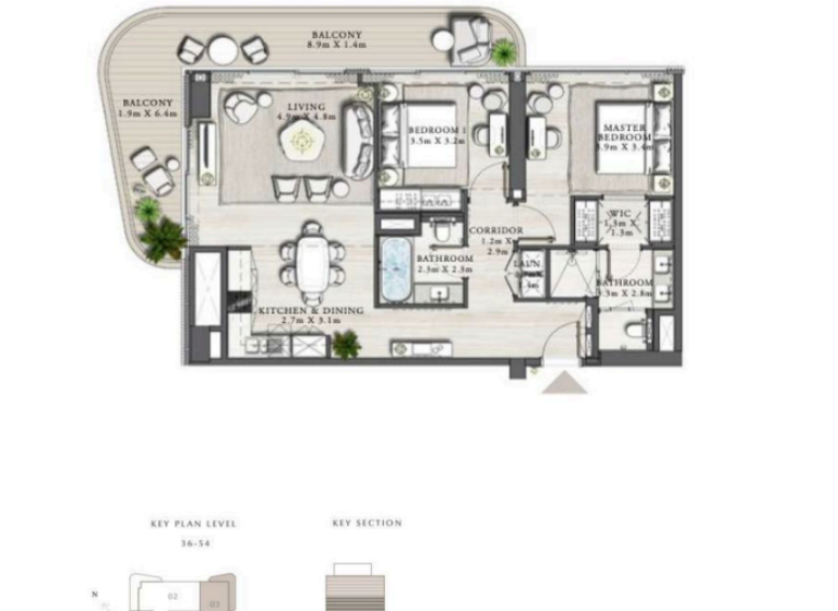 Wohnung zum Kauf 1.319.468 € 3 Zimmer 125,5 m² Dubai