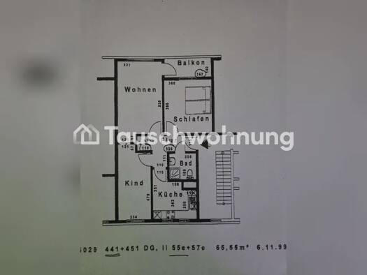 Wohnung zur Miete Tauschwohnung 521 € 3 Zimmer 65 m² 3. Geschoss Sasel Wandsbek 22149