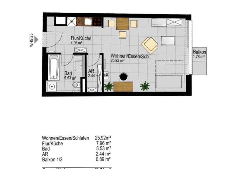 Studio zum Kauf provisionsfrei 340.500 € 1 Zimmer 42,7 m² 1. Geschoss Franz-Marc-Straße 1 Puchheim Bahnhof Puchheim-Bahnhof 82178