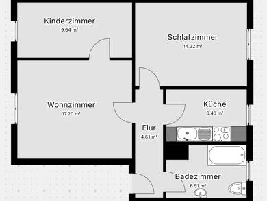Wohnung zur Miete 411 € 3 Zimmer 58,7 m² 1. Geschoss frei ab sofort Paulstraße Lübtheen Lübtheen 19249