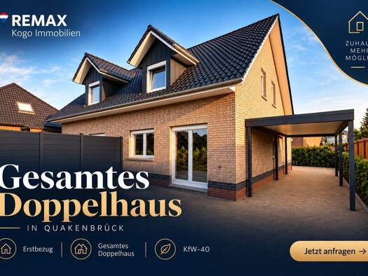 Doppelhaushälfte zum Kauf - Erstbezug 369.900 € 4 Zimmer 106 m² 229 m² Grundstück Hakenkamp Quakenbrück 49610