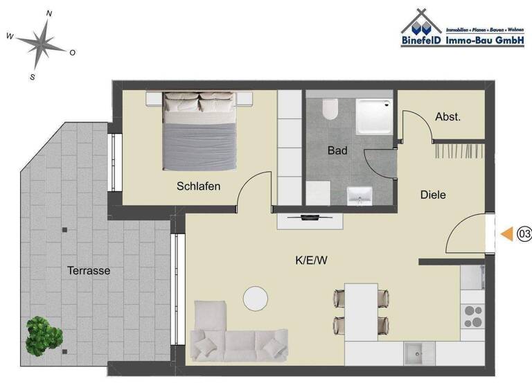 Wohnung zum Kauf provisionsfrei 257.800 € 2 Zimmer 59,4 m² Donaueschingen 78166