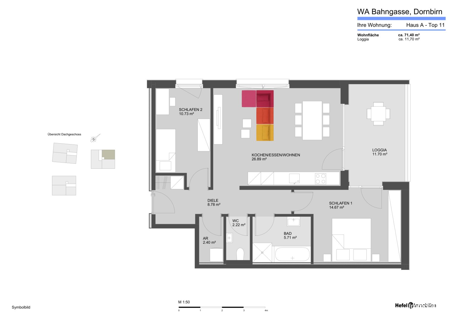 Wohnung zum Kauf 495.000 € 3 Zimmer 71,4 m²<br/>Wohnfläche 3.<br/>Geschoss Bahngasse 29-31 Dornbirn 6850