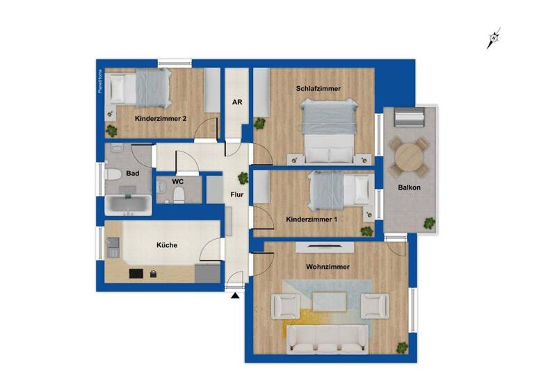 Wohnung zum Kauf 259.000 € 4 Zimmer 86 m² 2. Geschoss Käfertal Mannheim 68309