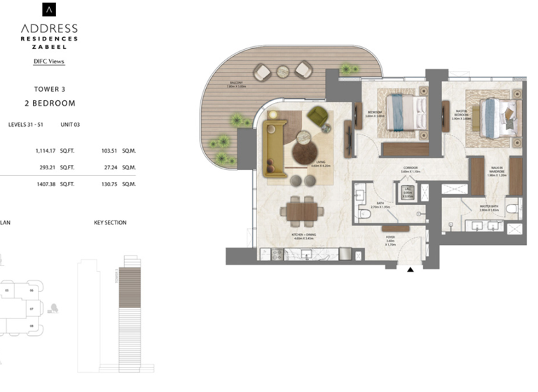 Wohnung zum Kauf 1.002.578 € 3 Zimmer 130,8 m² Dubai