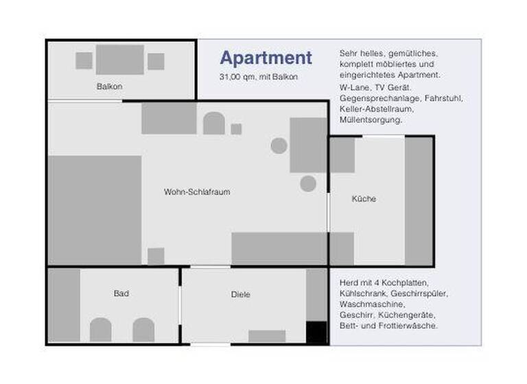 Studio zur Miete 980 € 1 Zimmer 31 m² 3. Geschoss Altstadt-Lehel München 80331