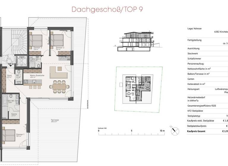 Penthouse zum Kauf - Erstbezug 1.888.900 € 4 Zimmer 106,1 m² Kirchdorf in Tirol 6382