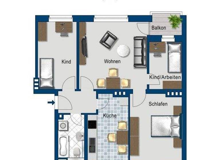 Wohnung zur Miete 501 € 3,5 Zimmer 73,7 m² 1. Geschoss frei ab 01.06.2026 Mehringstr. 8 Cracau Magdeburg 39114