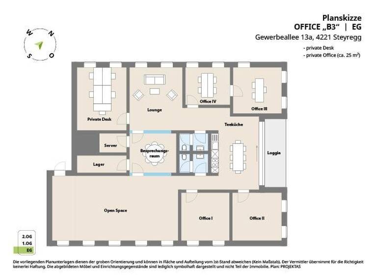 Bürofläche zur Miete 300 € 25 m² Bürofläche Gewerbeallee 13a Steyregg 4221