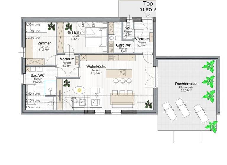 Penthouse zum Kauf - Erstbezug 368.280 € 4 Zimmer 92,1 m² Sankt Georgen an der Stiefing 8413