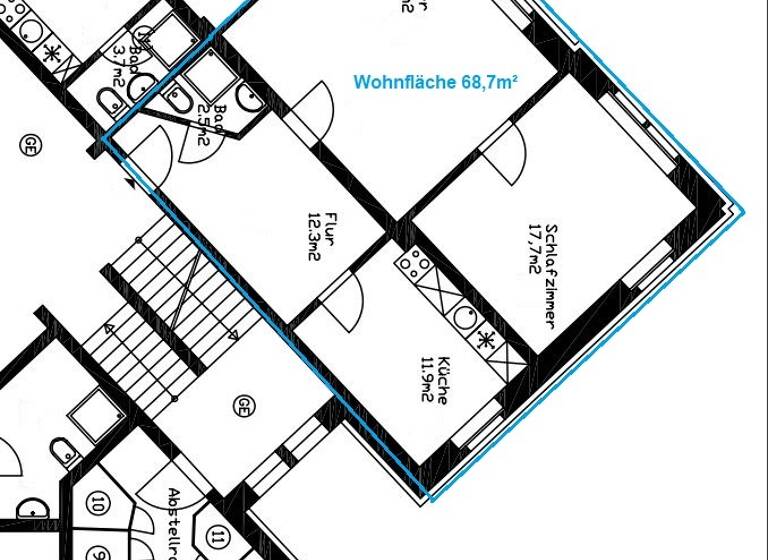 Wohnung zur Miete 570 € 2 Zimmer 68,7 m²<br/>Wohnfläche 2.<br/>Geschoss Radebeul 01445