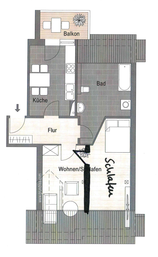 Wohnung zur Miete 649 € 2 Zimmer 46 m²<br/>Wohnfläche 3.<br/>Geschoss Obere Nordstraße 28 Holzhausen Leipzig 04288