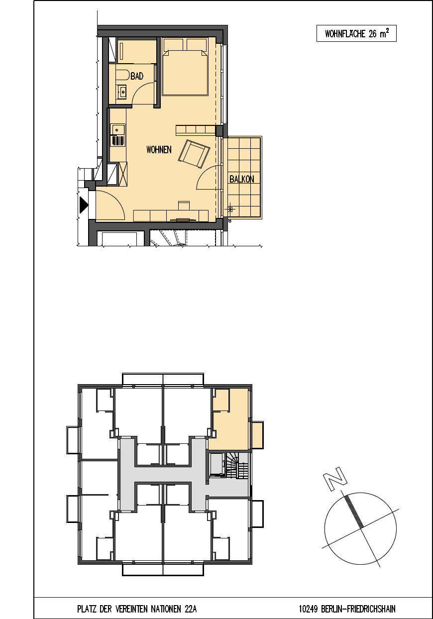 Wohnung zur Miete Wohnen auf Zeit 1.295 € 1 Zimmer 26 m²<br/>Wohnfläche 16.02.2025<br/>Verfügbarkeit Platz der Vereinten Nationen 22 A Mitte Berlin 10249