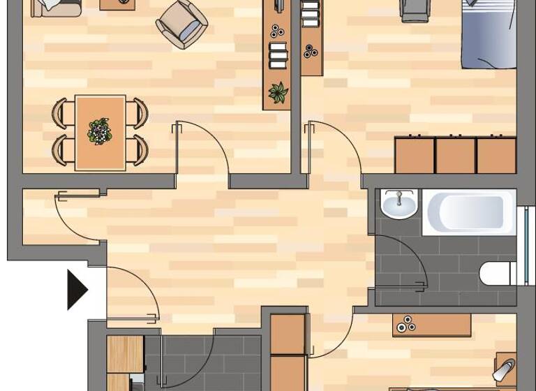 Wohnung zur Miete 549 € 3 Zimmer 75 m² 3. Geschoss Schellingstraße 30 Mitte Witten 58453