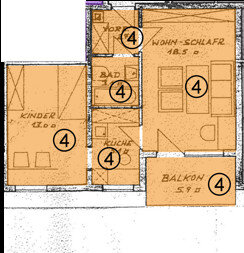 Wohnung zur Miete 480 € 2 Zimmer 44,3 m²<br/>Wohnfläche Frommern Balingen / Frommern 72336