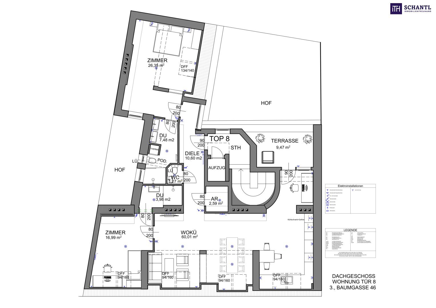 Wohnung zum Kauf 1.100.000 € 3 Zimmer 133,9 m²<br/>Wohnfläche 4.<br/>Geschoss Baumgasse Wien 1030