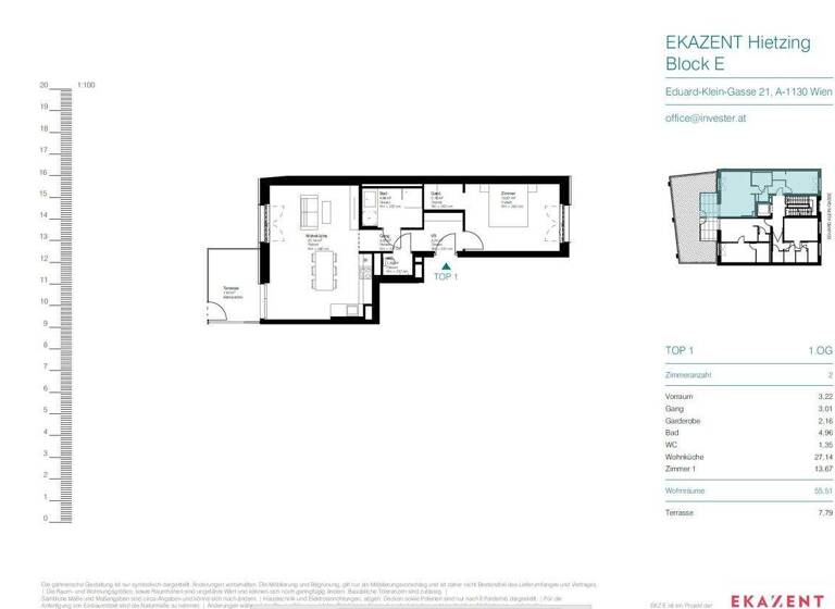Wohnung zum Kauf - Erstbezug 580.000 € 2 Zimmer 55,5 m² 1. Geschoss Wien 1130
