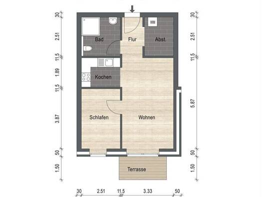 Wohnung zur Miete - Erstbezug 560 € 2 Zimmer 50,5 m² frei ab sofort Heidmühle Schortens 26419