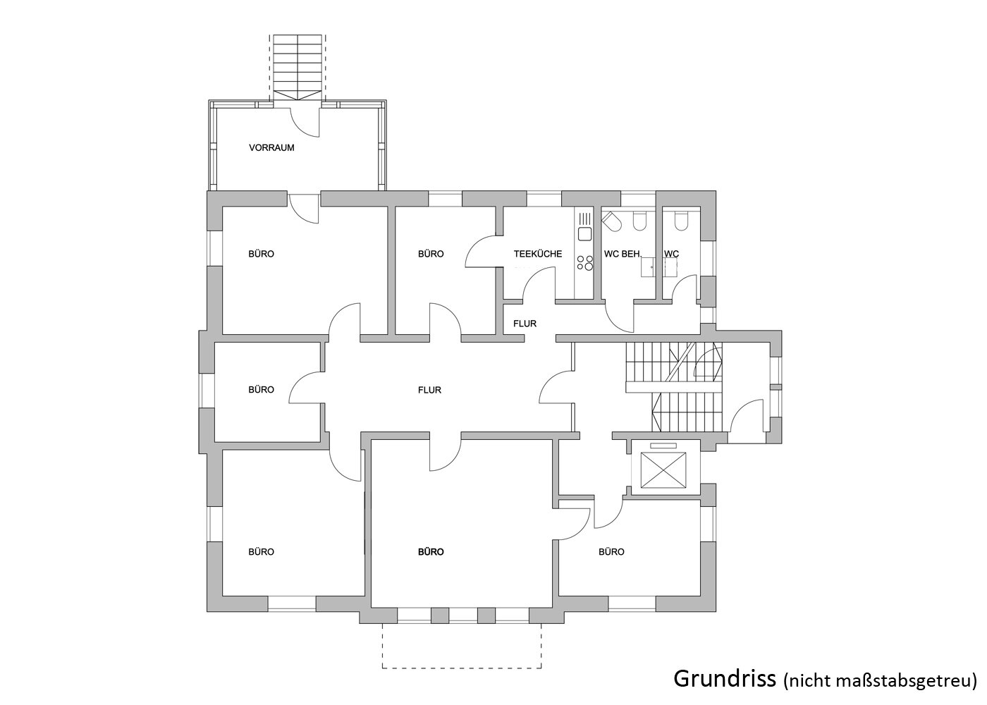 Büro-/Praxisfläche zur Miete 2.523 € 7 Zimmer 171 m²<br/>Bürofläche Kurpark Stuttgart 70372