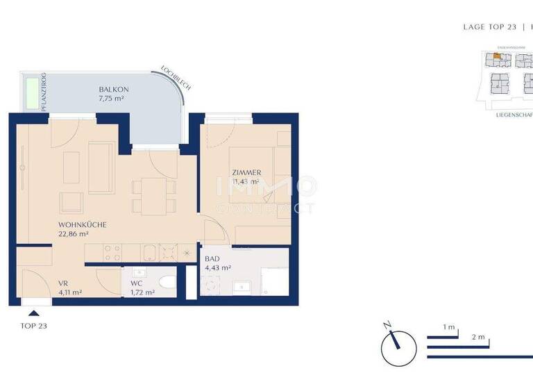 Wohnung zum Kauf - Erstbezug provisionsfrei 269.000 € 2 Zimmer 44,6 m² 3. Geschoss Wien 1230