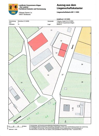 Grundstück zum Kauf 59.500 € 3.564 m² Grundstück Damm 6 Stremlow Tribsees 18465